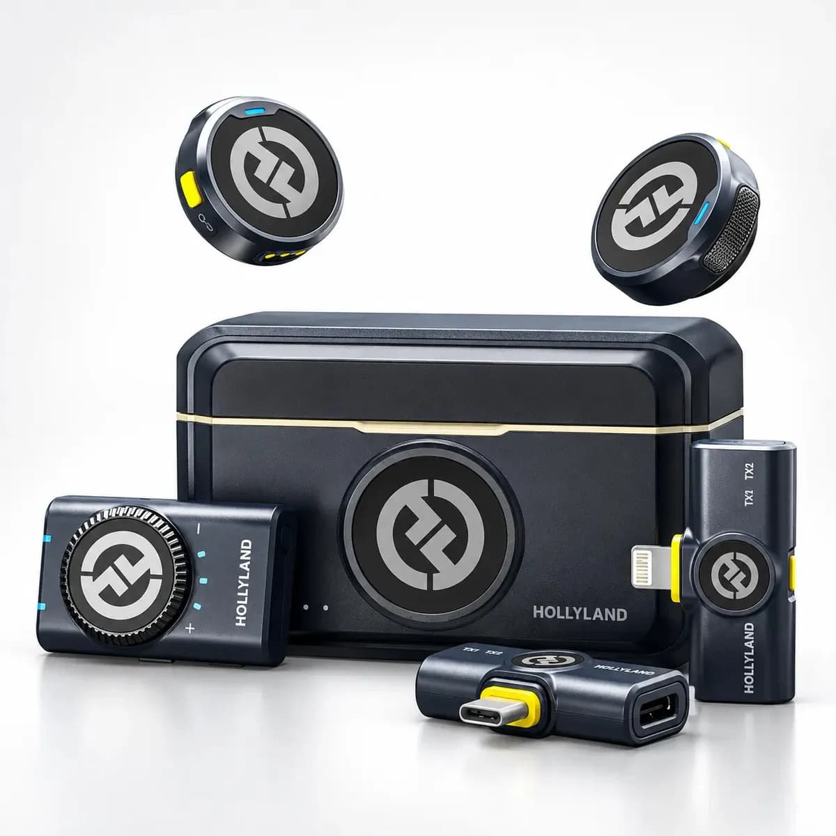 Microfone De Lapela Hollyland Lark M2 Lark M2 Combo Preto.