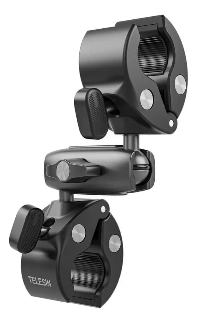 Suporte Garra Dupla Articulável 360° Câmeras Gopro E Insta360 - Telesin Preto